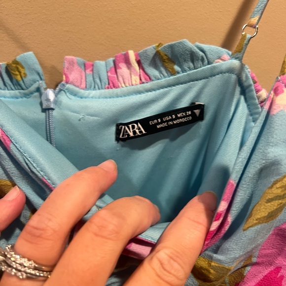 Zara Ruched Floral Mini Dress - Picture 3 of 3